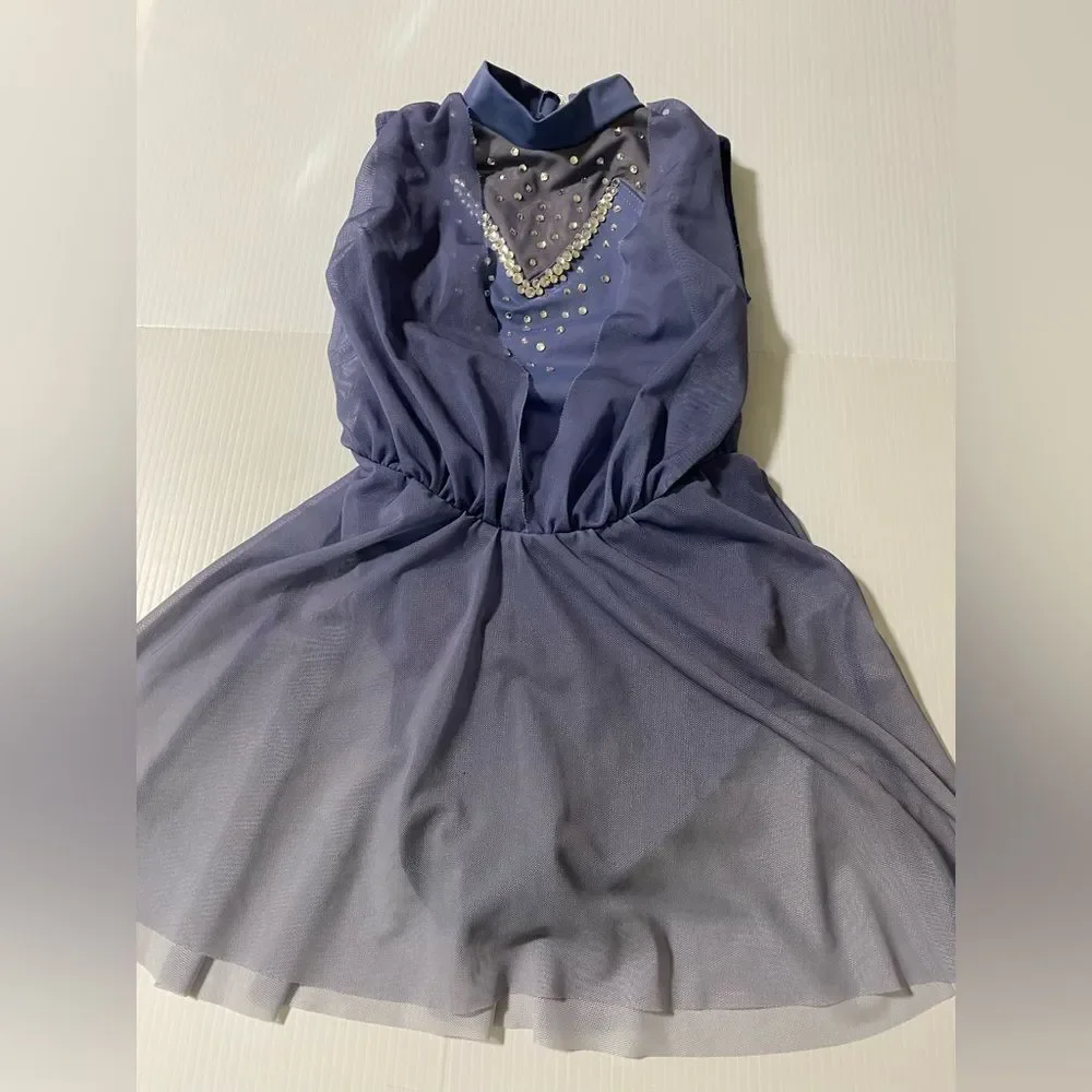 WEISSMAN Dance costume mesh dress blue custom What The World Need Now 13872 SC 6